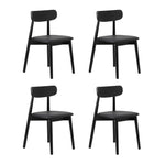 Dining Table 1.2m with 4PCS Wooden PU Leather Chairs White & Black Set