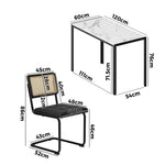 Rectangle Dining Table with Dining Chairs Leather Black