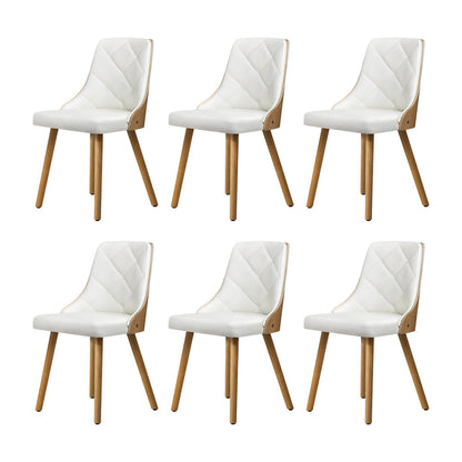 200cm Extendable Dining Table with 6PCS Dining Chairs PU Leather White
