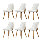 200cm Extendable Dining Table with 6PCS Dining Chairs PU Leather White