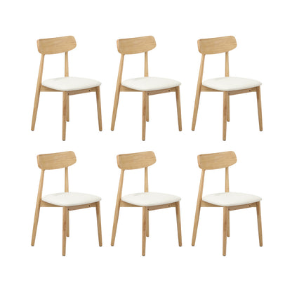 200cm Extendable Dining Table with 6x Dining Chairs PU Leather Natural