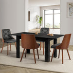 160cm Extendable Dining Table with 4PCS/6PCS Chairs PU Leather