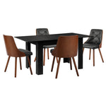 160cm Extendable Dining Table with 4PCS/6PCS Chairs PU Leather