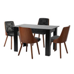 160cm Extendable Dining Table with 4PCS/6PCS Chairs PU Leather