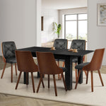 160cm Extendable Dining Table with 4PCS/6PCS Chairs PU Leather