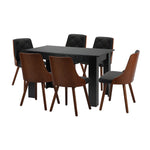 160cm Extendable Dining Table with 4PCS/6PCS Chairs PU Leather