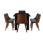 160cm Extendable Dining Table with 4PCS/6PCS Chairs PU Leather