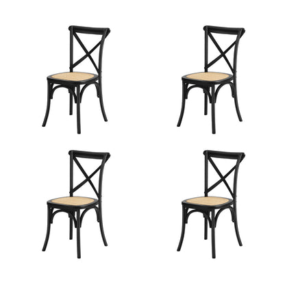160cm Extendable Dining Table with 4PCS Dining Chairs Geometric Black