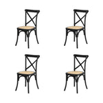 160cm Extendable Dining Table with Dining Chairs Geometric Black