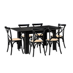 160cm Extendable Dining Table with Dining Chairs Geometric Black