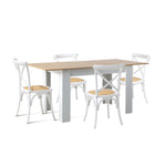 160cm Extendable Dining Table with 4PCS/6PCS Chairs Crossback White