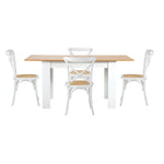 160cm Extendable Dining Table with 4PCS/6PCS Chairs Crossback White