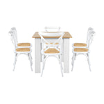 160cm Extendable Dining Table with 4PCS/6PCS Chairs Crossback White