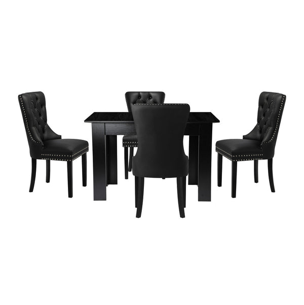  Dining Set 160cm Extendable Table with 4/6PCS Chairs PU Leather