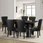 Dining Set 160cm Extendable Table with 4/6PCS Chairs PU Leather