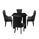 Dining Set 160cm Extendable Table with 4/6PCS Chairs PU Leather