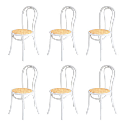 160cm Extendable Dining Table with 6PCS Crossback Chairs White