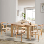 Extendable Dining Table Dining Chairs Natural 5x/7x