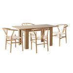 Extendable Dining Table Dining Chairs Natural 5x/7x