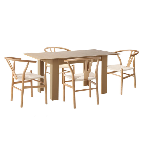  Extendable Dining Table Dining Chairs Natural 5x/7x