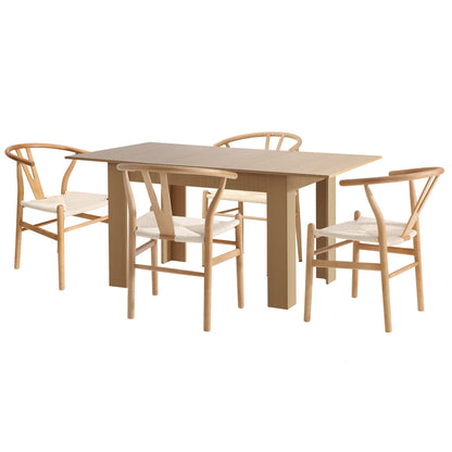 Extendable Dining Table Dining Chairs Natural 5x/7x