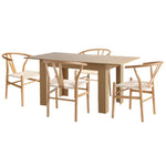 Extendable Dining Table Dining Chairs Natural 5x/7x