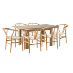 Extendable Dining Table Dining Chairs Natural 5x/7x