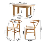 Extendable Dining Table Dining Chairs Natural 5x/7x