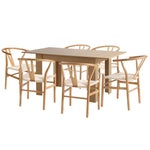 Extendable Dining Table Dining Chairs Natural 5x/7x