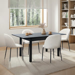 5PC & 7PC Modern Extendable Dining Table Set with Chairs Black & White