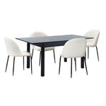 5PC & 7PC Modern Extendable Dining Table Set with Chairs Black & White