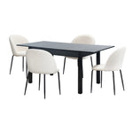 5PC & 7PC Modern Extendable Dining Table Set with Chairs Black & White