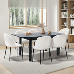 5PC & 7PC Modern Extendable Dining Table Set with Chairs Black & White