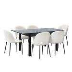 5PC & 7PC Modern Extendable Dining Table Set with Chairs Black & White