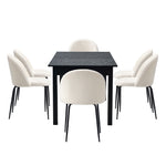 5PC & 7PC Modern Extendable Dining Table Set with Chairs Black & White