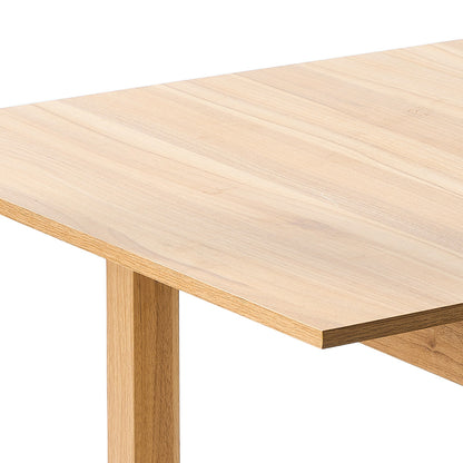 5pc Dining Table and Chairs Set Wooden Bouclé Fabric Natural Finish