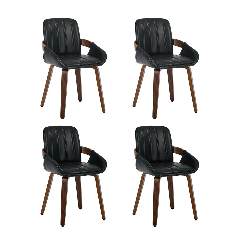 Round Dining Set Black 43x43x78cm
