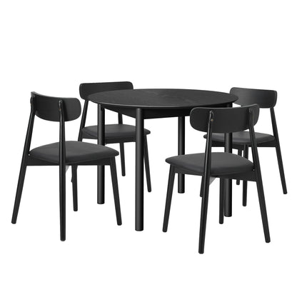 Round Dining Set Black 47x51x80cm