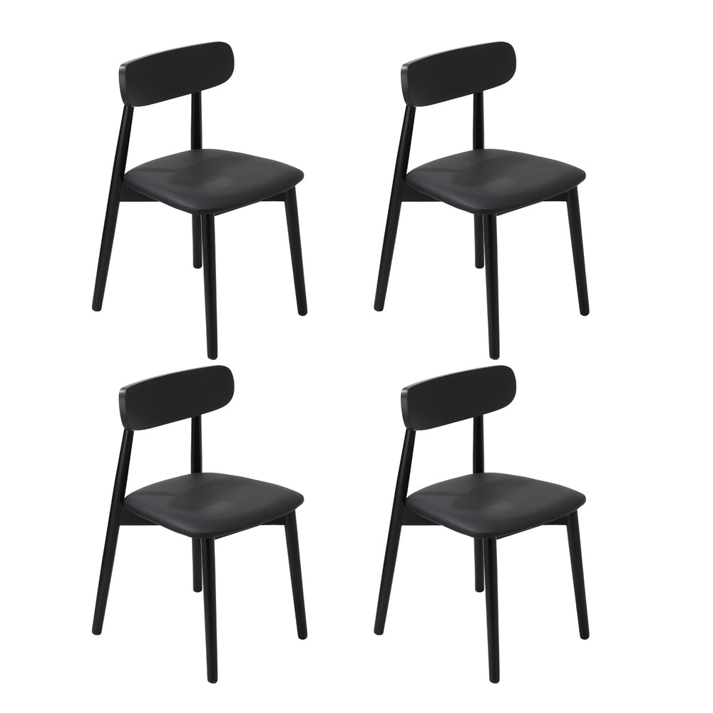 Round Dining Set Black 47x51x80cm