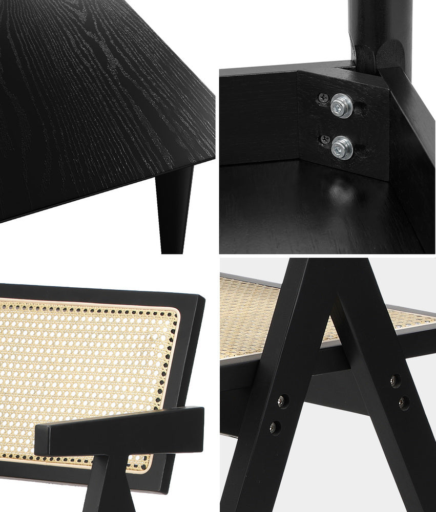 Rectangle Dining Set Black 120x60x75cm
