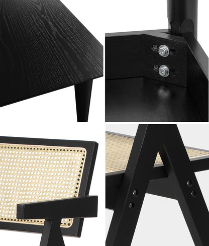 Rectangle Dining Set Black 120x60x75cm