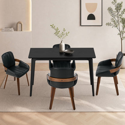 Dining Set Black 5PCS 120x40x75cm