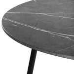 110cm Round Dining Table with 4PCS Dining Chairs PU Grey&Black
