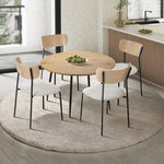 4-Seater Dining Set 1.1m Dining Table with Corduroy Chairs