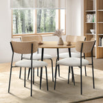 4-Seater Dining Set 1.1m Dining Table with Corduroy Chairs