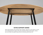 110cm Round Dining Table with 4PCS Dining Chairs Leather Black
