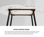 110cm Round Dining Table with 4PCS Chairs White Sherpa