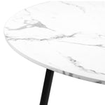 110cm Round Dining Table with 4x Dining Chairs Boucle Black&White