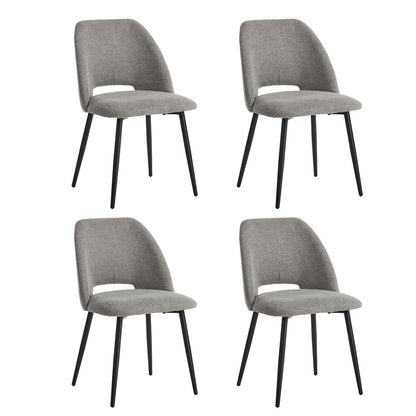 Round Dining Set Grey Fabric 50x47x82cm
