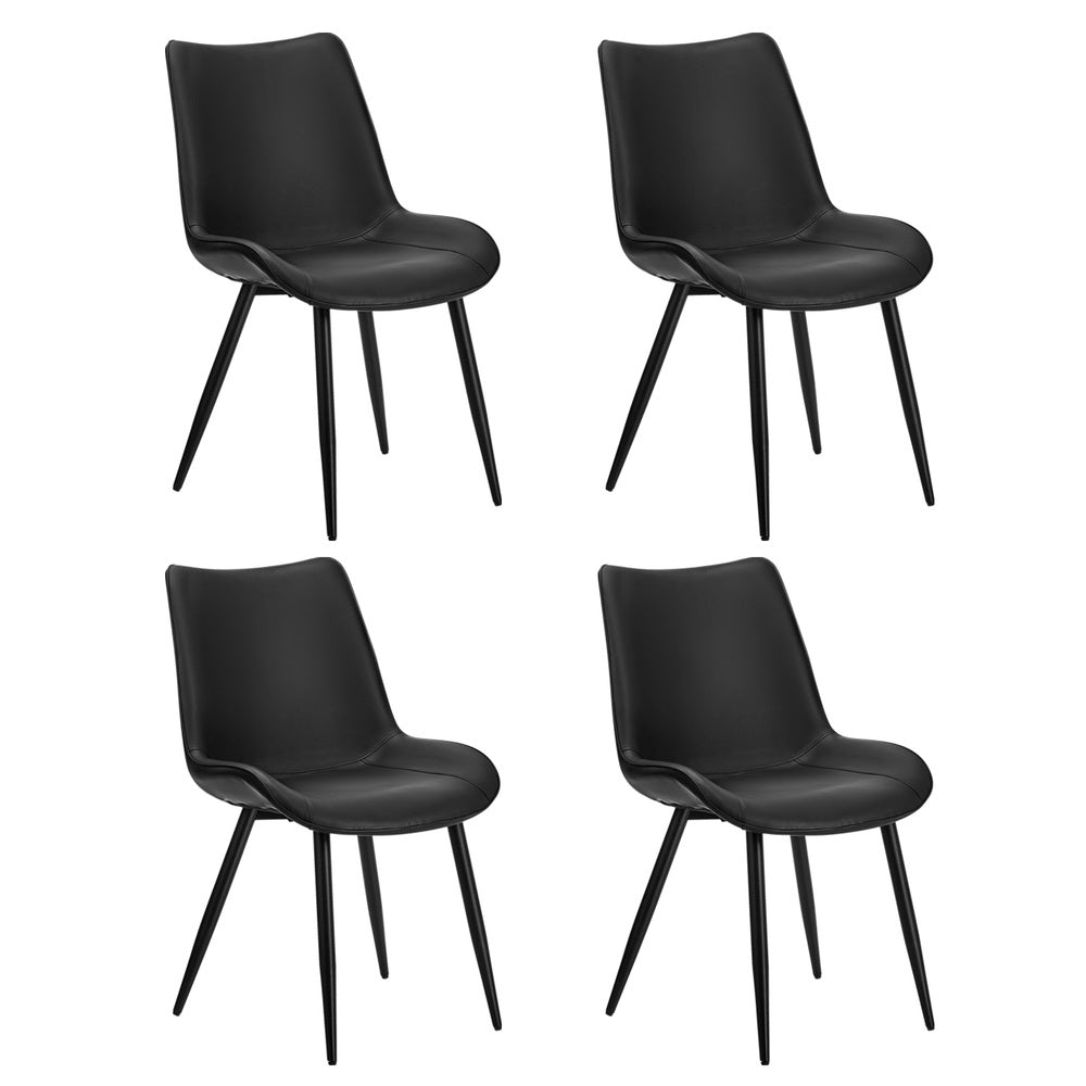 Dining Set Round White PU